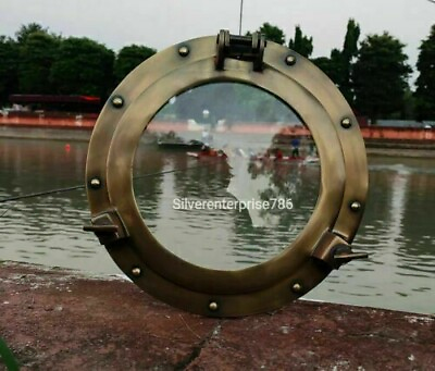 Nautical Antique Brass Porthole 12 inch Ship Boat Window amp; Wall Porthole Decor $39.99