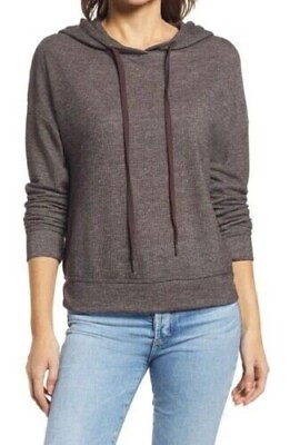 #ad Everleigh Women#x27;s Hooded Drawstring Sweatshirt In Chocolate XL MSRP $49 $24.50