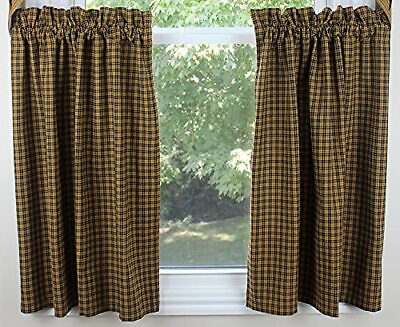 #ad Star 72in X 36in Lined Cotton Curtain Tiers By Decors T3990004phd Black 72inx36i $54.62