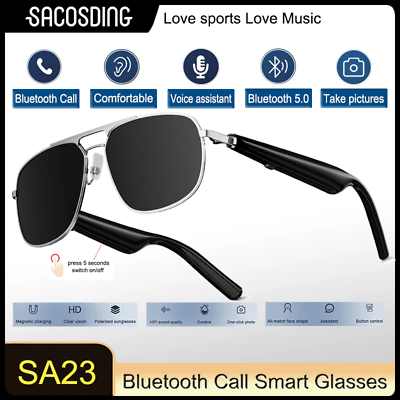 #ad Camera Control Audio Smart Glasses HD Bluetooth Call Voice Assistant Listen Musi $123.99