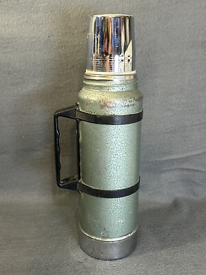 #ad Vintage Stanley Aladdin Green Metal Insulated Thermos Quart Size A 944C $26.74