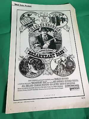 1975 Breakheart Pass Pressbook Western Charles Bronson Cinema Vintage $75.00