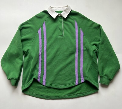 #ad BDG Urban Outfitters Size Medium Women#x27;s Oversized Sweatshirt Green Purple NWT $25.99