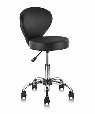 #ad Rolling Swivel Salon Stool Chair with Back Support Adjustable Hydraulic Office $65.99