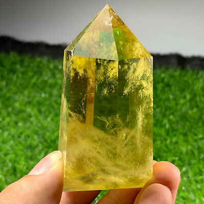 #ad Natural smoky citrine quartz obelisk crystal wand point healing 150G $24.63
