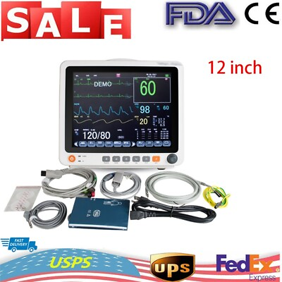 New Medical 12quot; Touch Screen Patient Monitor Vital Signs ECG RESP TEMP SPO2 $515.00