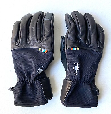 #ad SmartWool Women#x27;s Black PhD Spring Gloves Goat Leather Wool Size XS $36.00