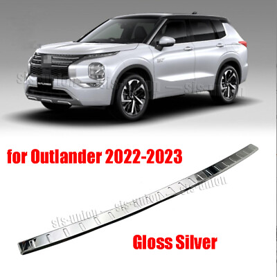 Gloss Silver Rear Bumper Trunk Guard Sill Protector For Outlander 2022 23 Steel $79.99