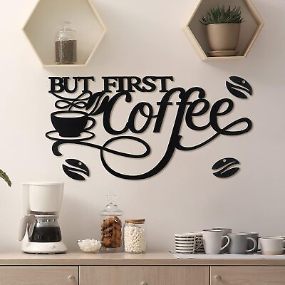 #ad Ferraycle Coffee Bar Rustic Metal Sign But First $21.46