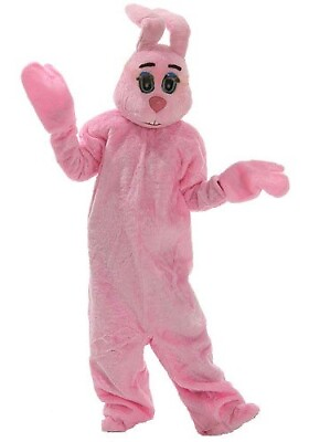 #ad Adult Pink Easter Bunny Rabbit Mascot Jumpsuit Costume SIZE STANDARD Used $89.99