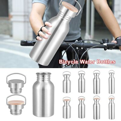 #ad Sports Fitness Water Bottle Bicycle Water Bottles Stainless Steel Metal Flask $14.98