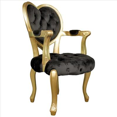 #ad Solid Hardwood Victorian Era Sweetheart Back Plush Ebony Velvet Chair $1028.56
