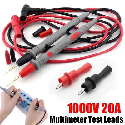 #ad Multimeter Test Leads for Fluke Meter Electrical Alligator Clip Probes 1000V 20A $5.99