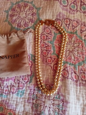 #ad VINTAGE FRESHWATER 100% ORIGINAL PEARLS NECKLACE. SILVER AND DIAMOND CLASP. 50s $300.00