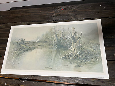 #ad Reflecting Sycamores Ben Hampton Signed Lithograph Print 15x28” Hampton House $42.00