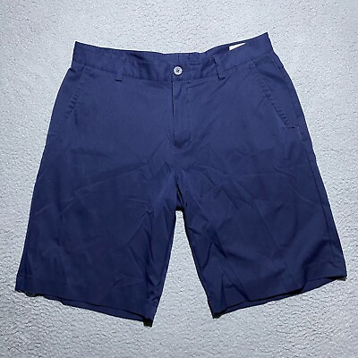 Adidas Climacool Golf Shorts Mens 32 Blue 100% Polyester Performance Stripe Logo $18.92