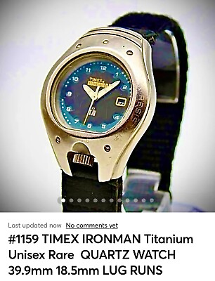 #ad #1159 TIMEX IRONMAN Titanium Unisex Rare QUARTZ WATCH 39.9mm 18.5mm LUG RUNS $295.00