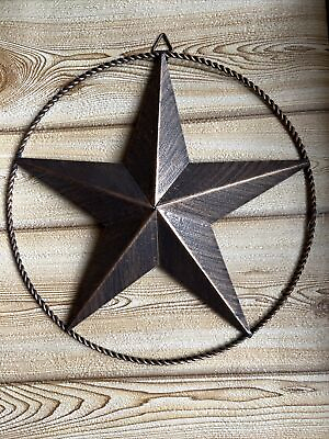 #ad Metal Barn Star Wire Ring Anti Rust Brushed Copper Rustic Western Texas 12 inch $21.95