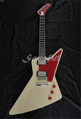 #ad 6 String Cream Explorer Electric Guitar HH Pickup Mahogany body amp; Neck Fast Ship $247.00