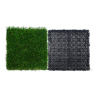 #ad 9PCS 12x12quot; Artificial Grass Turf Tiles Mat Synthetic Landscape Fake Lawn DIY $36.99