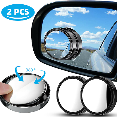 #ad 2Pcs Blind Spot Mirrors Round HD Glass Convex 360° Side Rear View Mirror for Car $1.88