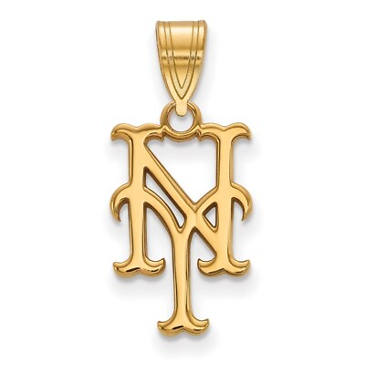 14k Yellow Gold MLB LogoArt New York Mets N Y Medium Pendant Gift For Women $319.99