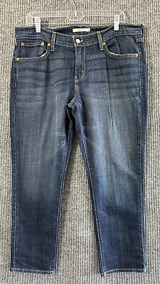 #ad Levi#x27;s Womens Boyfriend Jeans Size 31 Blue Denim Cotton Stretch Mid Rise $9.98