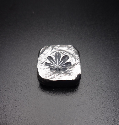 #ad FLOWER Leaf Green Weed Wild Pig Poured .999 Silver Square Bar $19.99