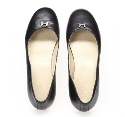 Halston Heritage Womens Black Leather Slip On Ballet Flats Shoes Size 36 $118.15