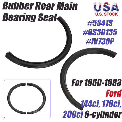 Rubber Rear Main Bearing Seal For Ford Mercury 144 170 200ci 6 Cylinder Engine #ad $24.99