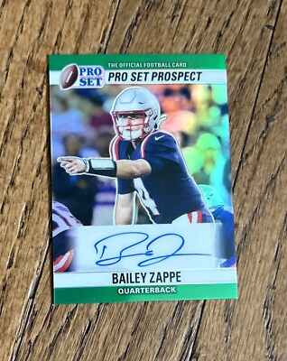 RARE 2022 Leaf Pro Set Prospect Green Rookie Auto Bailey Zappe 12 15 Patriots $29.99