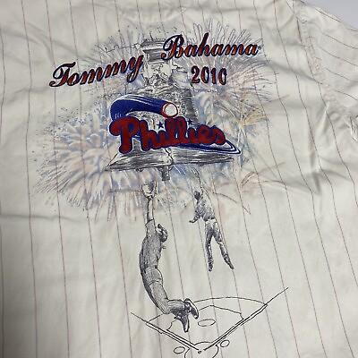 #ad MEN#x27;S 2010 TOMMY BAHAMA Phillies LIMITED EDITION SILK SHIRT Small 482 500 $46.99