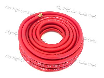 4 Gauge AWG RED Power Ground Wire Sky High Car Audio Sold By The Foot GA ft $1.25