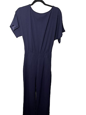#ad Navy Blue Dolman Sleeve Jumpsuit Size S $27.00