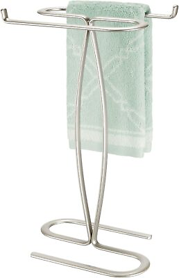 mDesign Decorative Modern Metal Fingertip Hand Towel Holder Stand Satin $35.25
