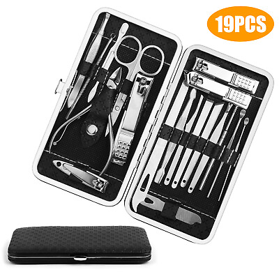#ad 19x Nail Clippers Grooming Kit Women Men Manicure Pedicure Cutter Set Finger Toe $11.98