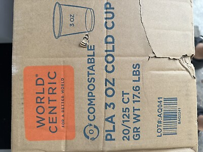 #ad World Centric#x27;s Compostable 3 Ounce Comp PLA Cold Cup Package 20 125 CT 2500 $50.00