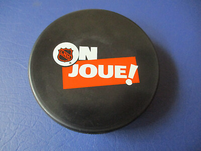 Vintage Rare Old * On Joue LHN Game On NHL Logo Hockey Puck * $14.99