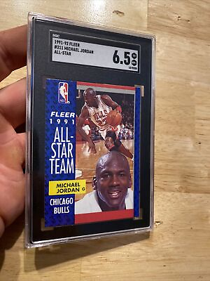 #ad Michael Jordan SGC 6.5 Vintage Fleer 1991 Collector Card Last Dance Chicago GIFT $123.00