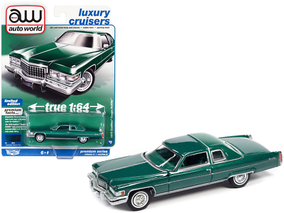 #ad 1 64 AutoWorld 1975 Cadillac Coupe DeVille Greenbrier Firemist Green AWSP109 A $8.95