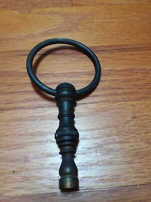 #ad Vintage Open Ring Ball Lamp Finial Black Wrought Iron Brass Part $28.00