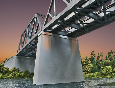#ad Walthers Trainline Double Track Railroad Bridge Concrete Pier 2 Pack Train Colle $151.51