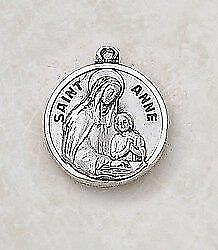 #ad Ideal Patron Saint Anne Sterling Medal Size .75in H Features 18in L Chain $81.55