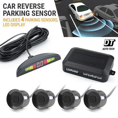 4 Parking Sensors LED Car Auto Backup Reverse Rear Radar System Alert Alarm Kit $14.99
