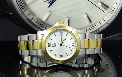 ESQ by Movado E5296 Gold amp; Silver Tone Stainless Steel Date Men#x27;s Watch $229 $135.81