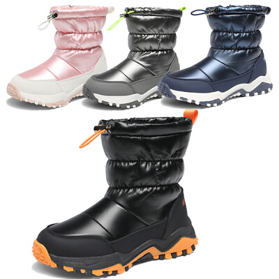Kids Girls Boys Youth Snow Boots Outdoor Insulated Waterproof Mid Calf Ski Boots #ad $15.00