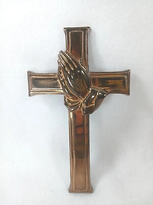 #ad 93 Burwood Plastic Cross w Praying Hands Hanger Religious Gothic Prop USA $8.00