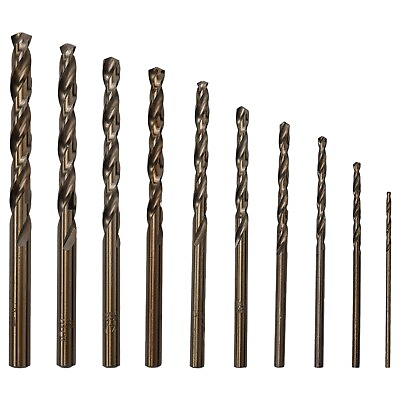 #ad Versatile 10 Piece Cobalt Drill Bit Set For Drilling Through Hardened Steel $12.59