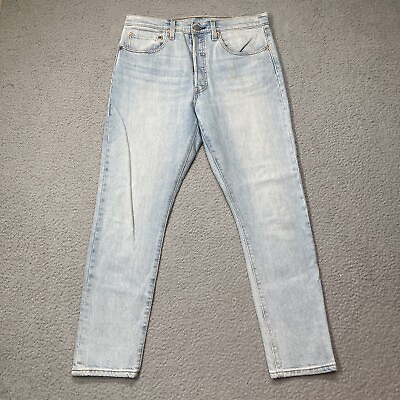 Levi’s 501 S Skinny Slim Leg Classic Jeans STAINS Light Wash Men’s 32x28* $19.99