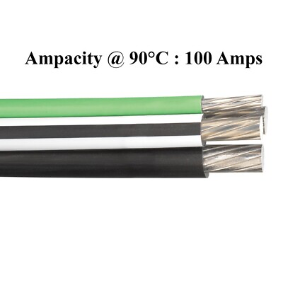 #ad PER FOOT 2 2 4 6 Aluminum Mobile Home Feeder Direct Burial Cable 100 Amp 600V $1.45